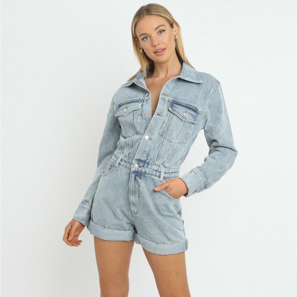 Denim playsuit